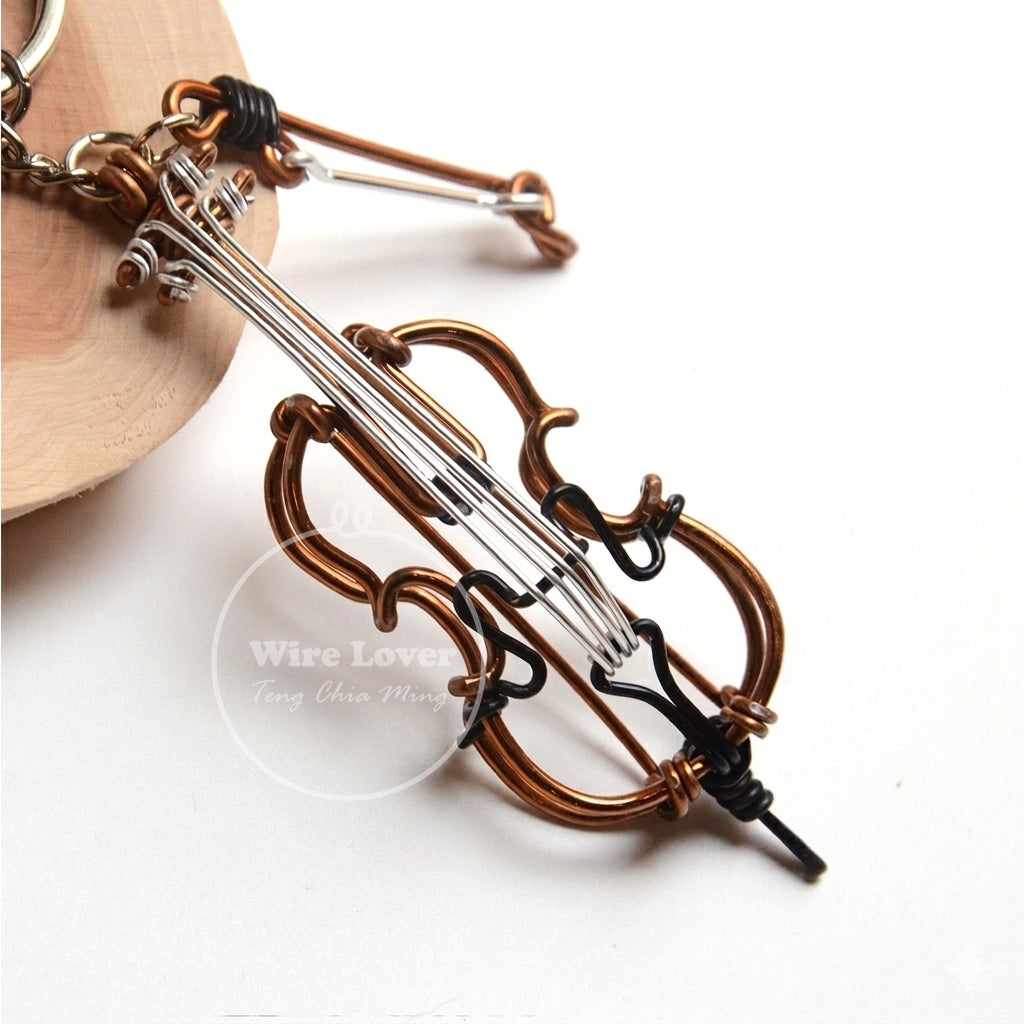 Teng Wire Art 原創手作鋁線大提琴掛飾｜職人手作樂器紀念品