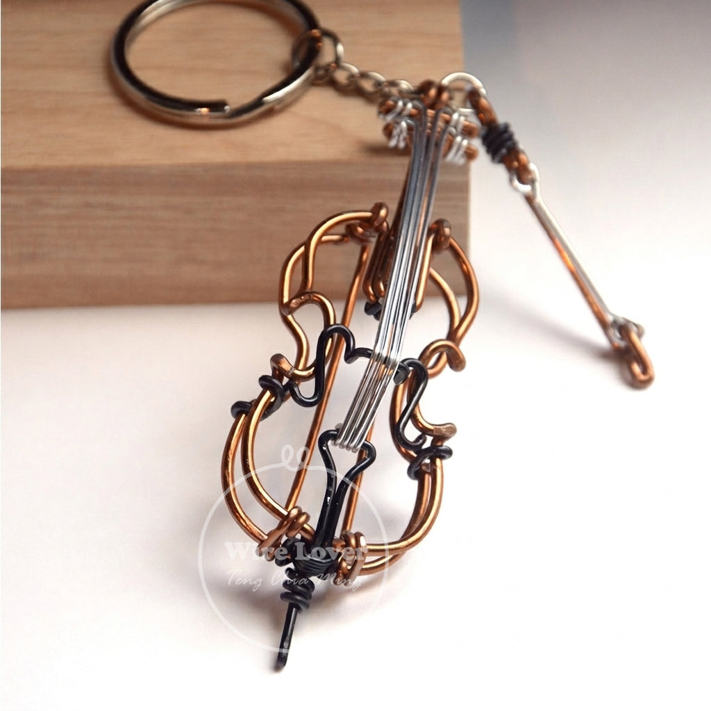 Teng Wire Art 原創手作鋁線大提琴掛飾｜職人手作樂器紀念品