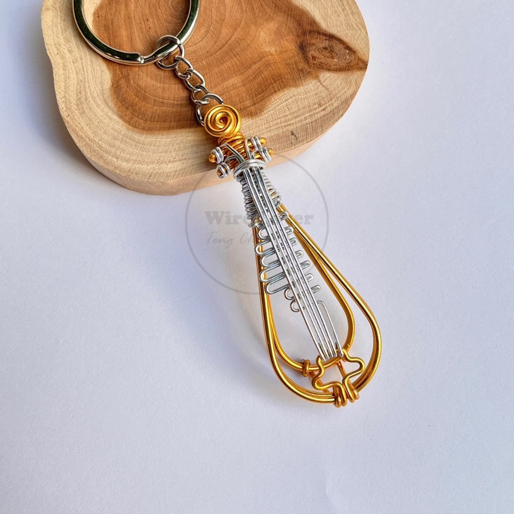 Teng Wire Art 原創手作鋁線琵琶吊飾｜職人手作樂器紀念品