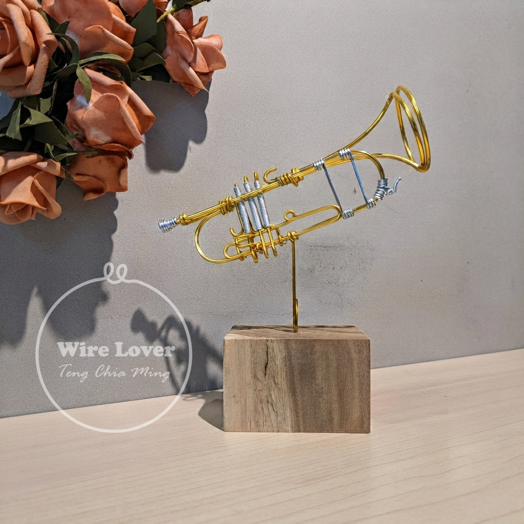 Teng Wire Art 原創手作鋁線小號擺飾｜職人手作樂器紀念品