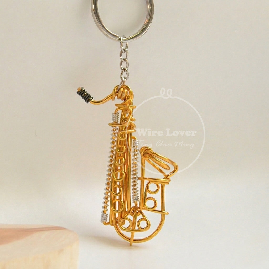 Teng Wire Art 原創手作鋁線薩克斯風掛飾｜職人手作樂器紀念品